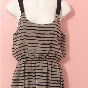 Brown and black stripped dress